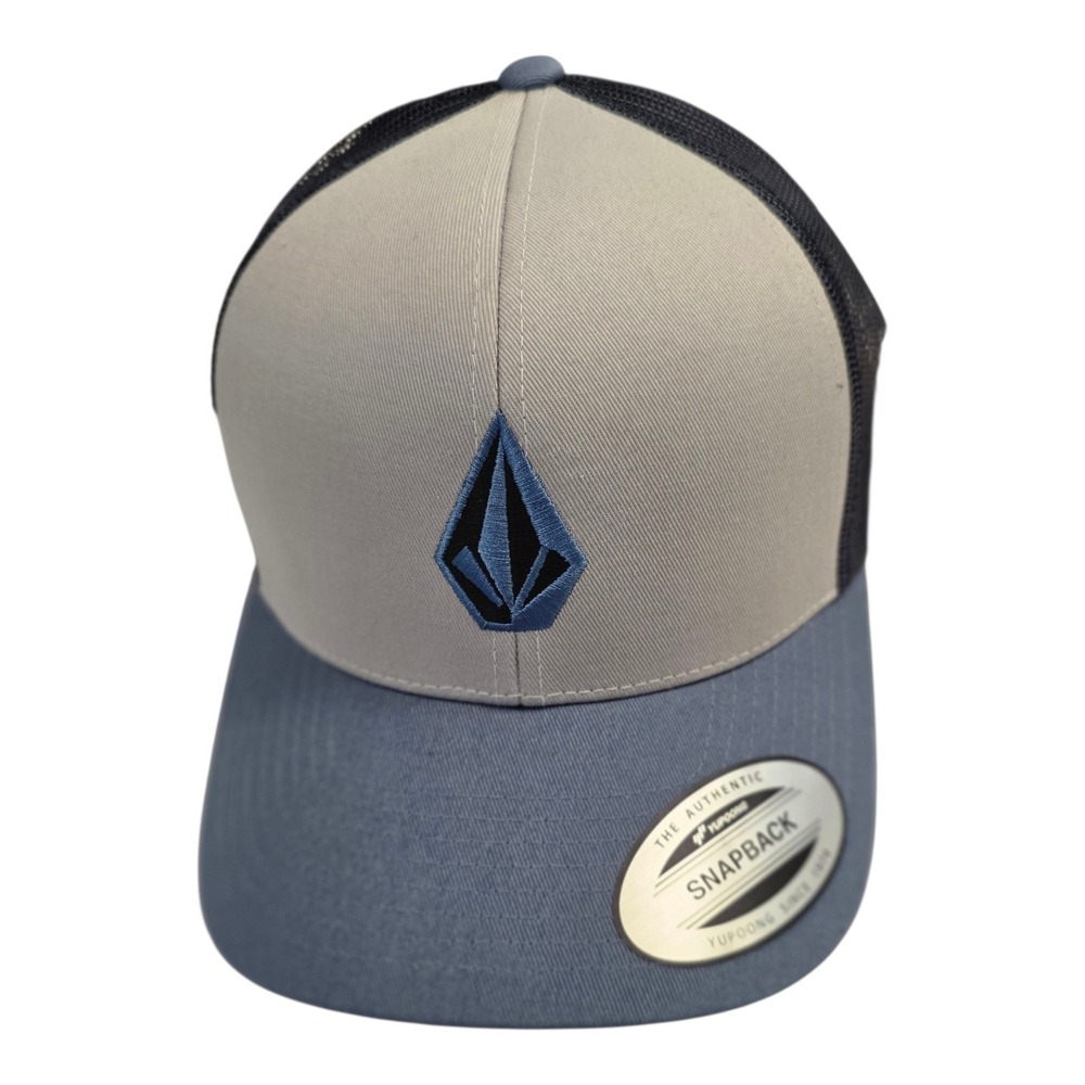 NWT Volcom True To This Snapback Golf Baseball Hat Cap Mens Blue Grey Navy OS